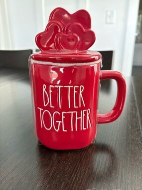 Rae Dunn “Better Together” Red Mug with Lid Valentine’s Drinkware Artisan Coll